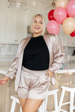 Load image into Gallery viewer, SP24- EE:SOME- Champagne and Roses Satin Blazer (Reg &amp; Curvy)
