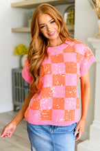 Load image into Gallery viewer, BIBI- Dazzle Me Checkered Sequin Top
