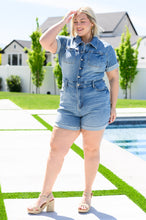 Load image into Gallery viewer, Delia High Rise Short Sleeve Romper- JUDY BLUE
