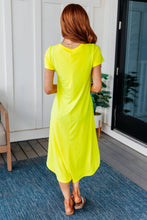 Load image into Gallery viewer, DEAR SCARLETT- Dolman Sleeve Maxi Dress in Neon Yellow
