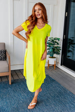 Load image into Gallery viewer, DEAR SCARLETT- Dolman Sleeve Maxi Dress in Neon Yellow
