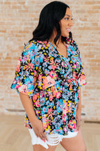 Load image into Gallery viewer, DEAR SCARLETT- Dreamer Peplum Top in Black Multi Floral
