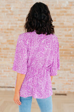 Load image into Gallery viewer, DEAR SCARLETT- Dreamer Peplum Top in Lavender Leopard
