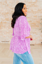 Load image into Gallery viewer, DEAR SCARLETT- Dreamer Peplum Top in Lavender Leopard
