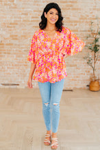 Load image into Gallery viewer, DEAR SCARLETT- Dreamer Peplum Top in Pink Filigree
