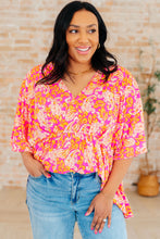 Load image into Gallery viewer, DEAR SCARLETT- Dreamer Peplum Top in Pink Filigree
