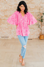Load image into Gallery viewer, DEAR SCARLETT- Dreamer Peplum Top in Pink Leopard

