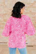 Load image into Gallery viewer, DEAR SCARLETT- Dreamer Peplum Top in Pink Leopard
