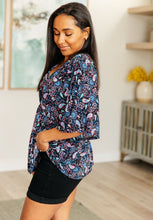 Load image into Gallery viewer, DEAR SCARLETT- Dreamer Top in Black and Periwinkle Paisley
