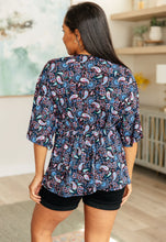 Load image into Gallery viewer, DEAR SCARLETT- Dreamer Top in Black and Periwinkle Paisley
