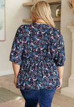 Load image into Gallery viewer, DEAR SCARLETT- Dreamer Top in Black and Periwinkle Paisley
