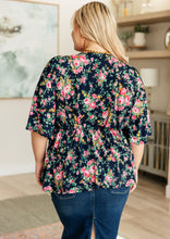 Load image into Gallery viewer, DEAR SCARLETT- Dreamer Top in Navy and Pink Vintage Bouquet

