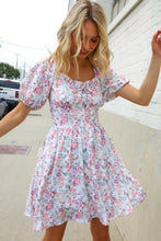 Load image into Gallery viewer, Lock Eyes Cream Floral Print Sweetheart Neck Fit &amp; Flare Dress
