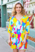 Load image into Gallery viewer, Bright Thoughts Yellow Floral Print V Neck Babydoll Dress
