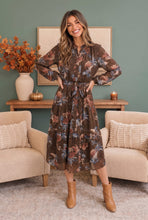 Load image into Gallery viewer, Autumn Garden Floral Midi Dress
