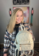 Load image into Gallery viewer, SP24- Take It with You Quilted Mini Backpack in Cream
