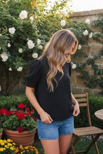 Load image into Gallery viewer, Bloom &amp; Unwind Black Puff Sleeve Top

