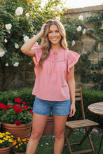 Load image into Gallery viewer, Sweet Strawberry Ruffle Flutter Top
