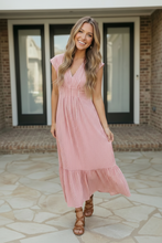 Load image into Gallery viewer, Sweet Stripe Tiered Maxi Dress in Red
