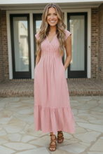 Load image into Gallery viewer, Sweet Stripe Tiered Maxi Dress in Red
