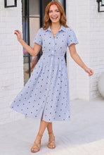 Load image into Gallery viewer, Stripe and Shine Button Down Midi Dress
