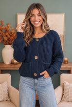 Load image into Gallery viewer, Cozy Afternoons Navy Cardigan
