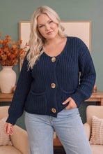 Load image into Gallery viewer, Cozy Afternoons Navy Cardigan
