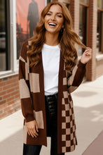 Load image into Gallery viewer, The Café Mocha Check Cardigan
