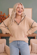 Load image into Gallery viewer, Wrapped in Grace Knit Sweater in Warm Taupe
