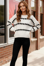 Load image into Gallery viewer, Snowfall Diamonds Black and White Sweater
