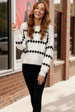 Load image into Gallery viewer, Snowfall Diamonds Black and White Sweater
