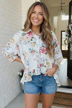 Load image into Gallery viewer, Home for the Weekend Floral Peplum Blouse
