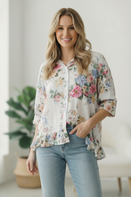 Load image into Gallery viewer, Home for the Weekend Floral Peplum Blouse
