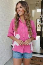 Load image into Gallery viewer, Big Bloom Button Down in Hot Pink
