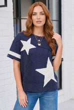 Load image into Gallery viewer, Star Power Navy Varsity Tee
