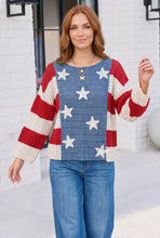 Load image into Gallery viewer, Stars and Stripes Crochet Sweater
