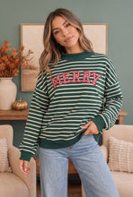 Load image into Gallery viewer, Merry and Bright Striped Sweatshirt

