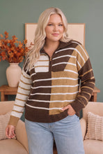 Load image into Gallery viewer, Prep School Chic Quarter Zip Sweater

