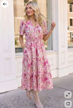 Load image into Gallery viewer, A Georgia Dream in Pink Floral Midi Dress
