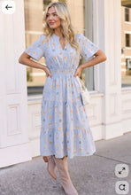 Load image into Gallery viewer, Flutter Into Late Summer Sweet Striped Floral Midi
