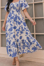 Load image into Gallery viewer, Blue Blooms &amp; Sunshine Midi Dress
