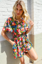 Load image into Gallery viewer, Sunny Days Floral Print Smocked Waist Back Neck Button Romper
