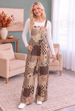 Load image into Gallery viewer, Cozy Patchwork Dreams Wide Leg Overall Set
