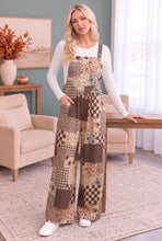 Load image into Gallery viewer, Cozy Patchwork Dreams Wide Leg Overall Set
