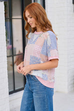 Load image into Gallery viewer, Sweet Patchwork Dreams Short Sleeve Top
