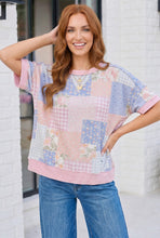 Load image into Gallery viewer, Sweet Patchwork Dreams Short Sleeve Top
