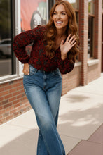 Load image into Gallery viewer, Tangerine Blooms V Neck Blouse
