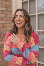 Load image into Gallery viewer, Sunny Stripes Long Sleeve Knit Top
