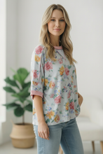Load image into Gallery viewer, Rosey Teacup Ribbed Crewneck
