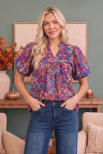 Load image into Gallery viewer, Blooming Beautifully Floral Puff Sleeve Top
